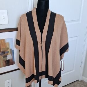 Chic Tan and Black Women's Poncho
